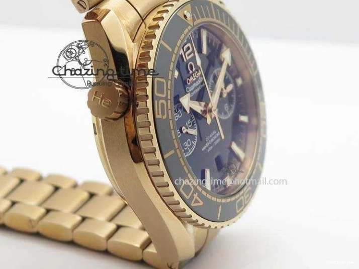 0601 Premium Seamaster Professional Chrono RG Black Ceramic Black Dial On RG Bracelet A 8212